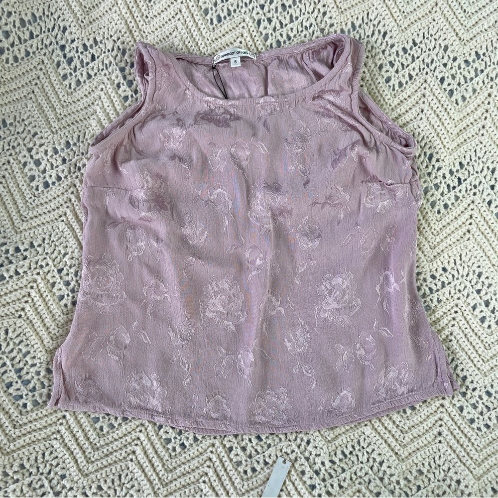 Vintage Tank Floral Rose Pastel Pink Fairy Kei Feminine Coquette Romantic Sultry
